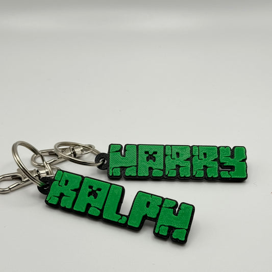 Minecraft Inspired Personalised Keychain